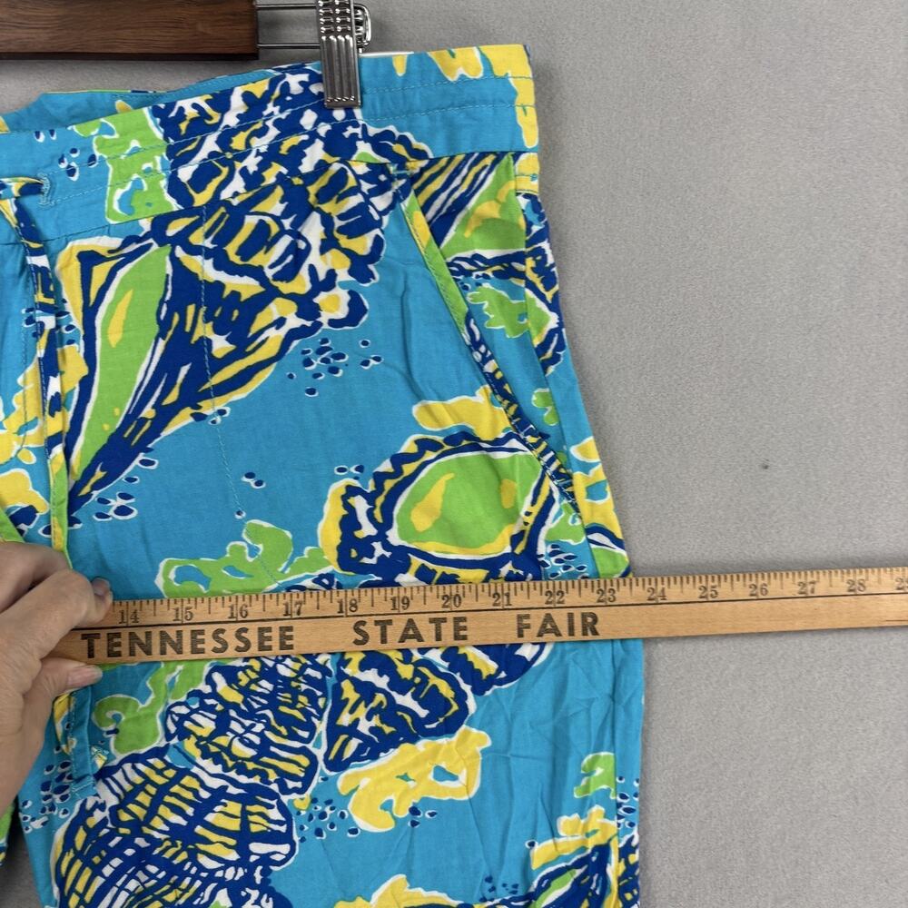 Lilly Pulitzer Pants Womens XL Blue Shell Print Rayon Straight Leg Tropical - Picture 11 of 16